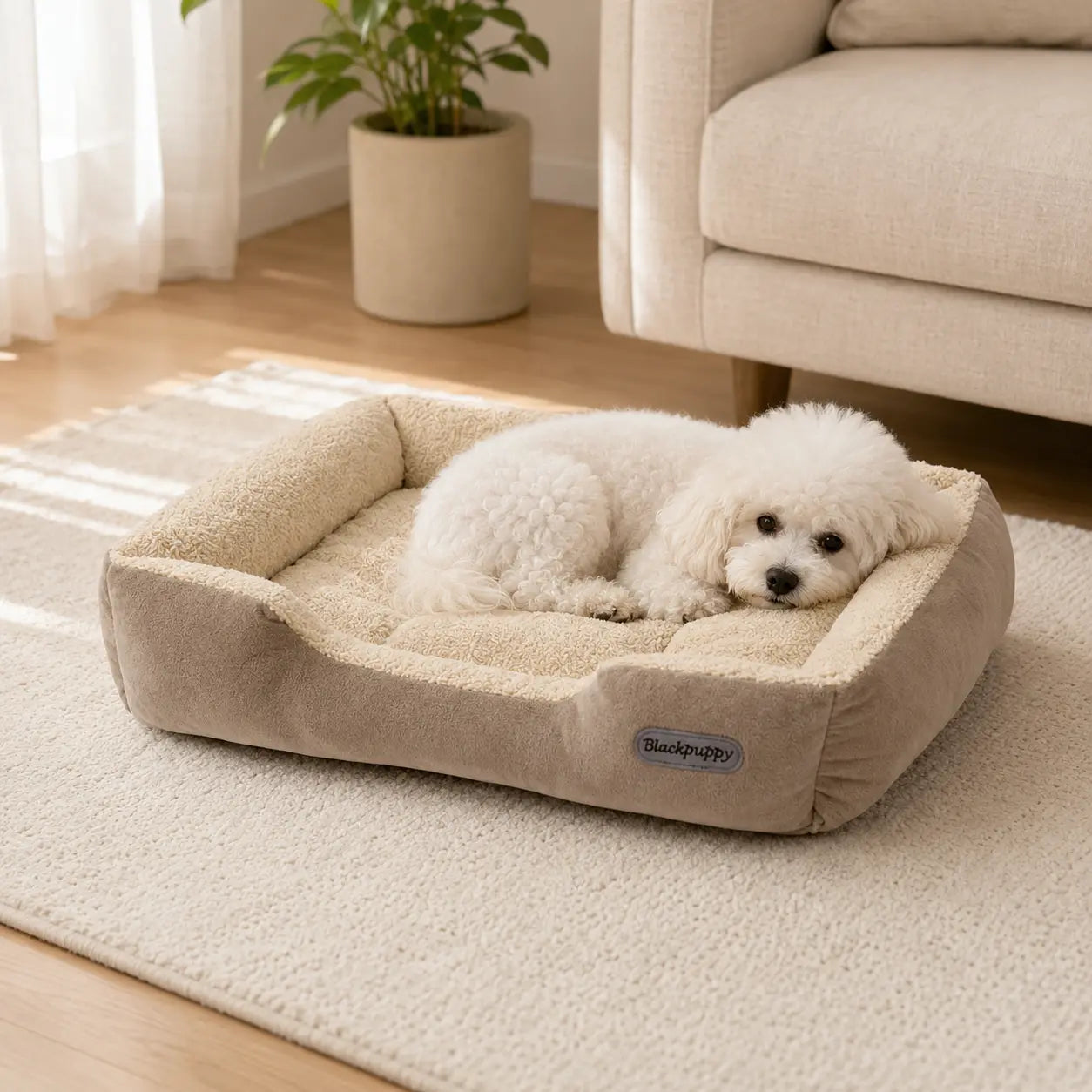 CozyNest Soft Bolster Pet Bed for Dogs & Cats