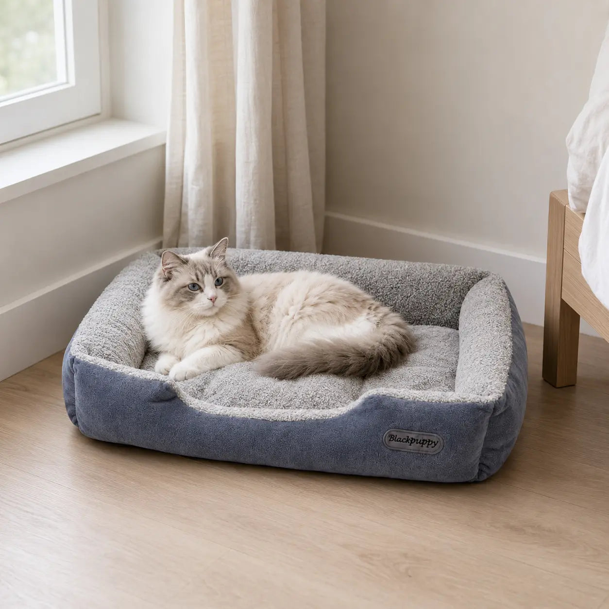 CozyNest Soft Bolster Pet Bed for Dogs & Cats