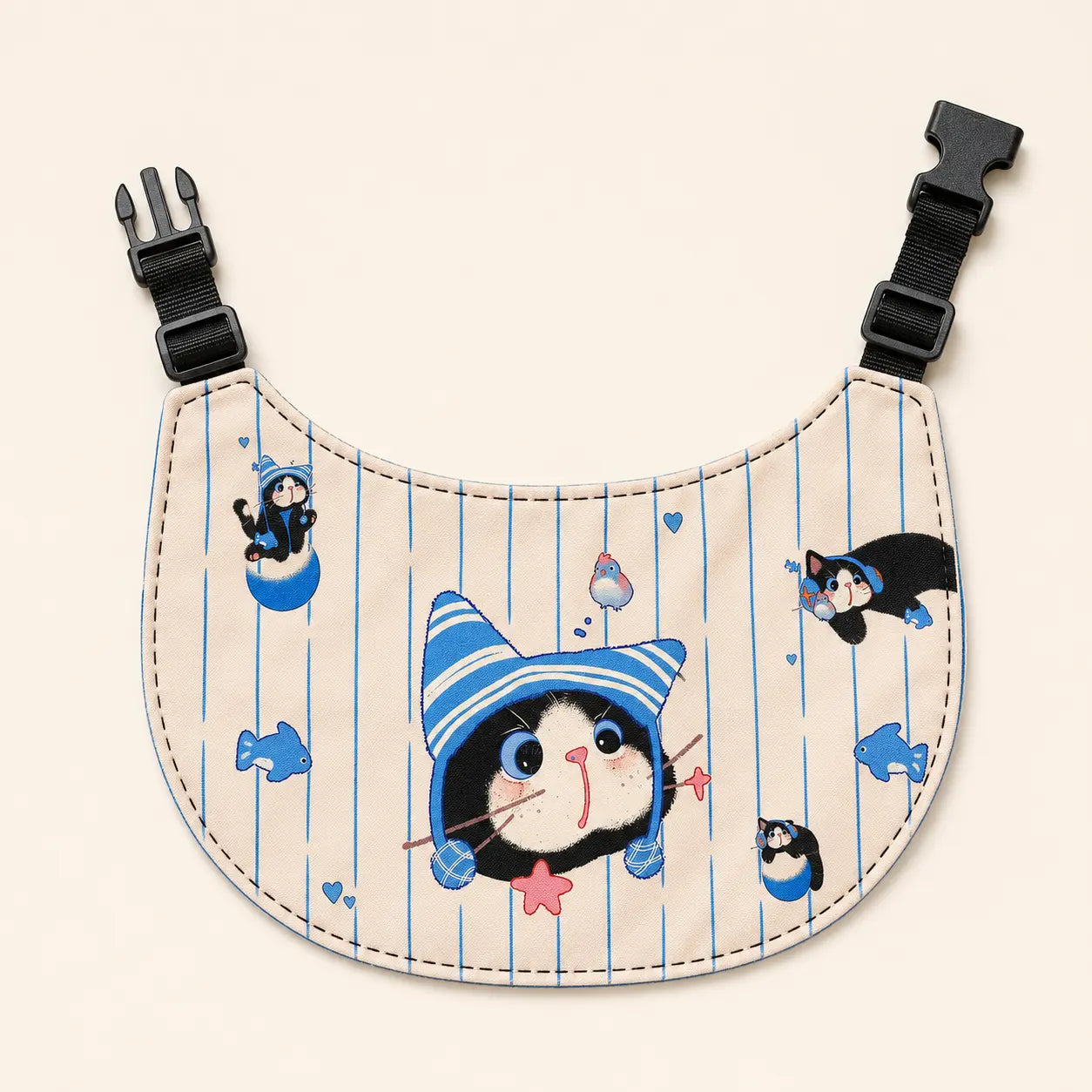 Whisker Friends Adjustable Cat Bib – Sky Blue